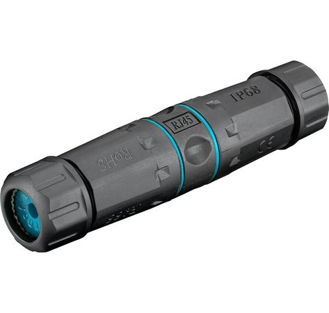 Outdoor (IP68) Netzwerkkabel-Verbinder, CAT 6A STP geschirmt; Outdoor (IP68) Netzwerkkabel-Verbinder, CAT 6A STP geschirmt, STP - staub- und wasserdicht, Klemmleiste für LSA Montage (werkzeugfrei)