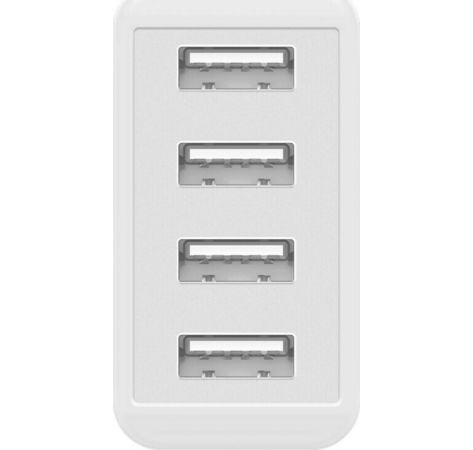 4-fach USB-Ladegerät 30W; 4-fach USB-Ladegerät 30W, Weiß - mit 4x USB-Buchse, flache Bauform