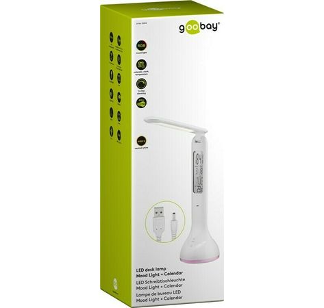 LED Schreibtischleuchte Mood Light + Calendar; LED Schreibtischleuchte Mood Light + Calendar, Weiß - Innenbeleuchtung für Arbeitszimmer, Kinderzimmer, Schlafzimmer oder Büro