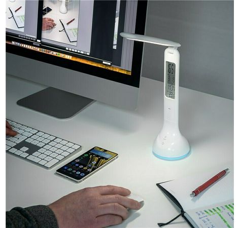 LED Schreibtischleuchte Mood Light + Calendar; LED Schreibtischleuchte Mood Light + Calendar, Weiß - Innenbeleuchtung für Arbeitszimmer, Kinderzimmer, Schlafzimmer oder Büro