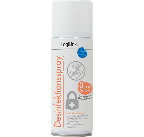 LogiLink Reiniger Desinfektionsmittel Flächendesinfektionsspray 200ml
