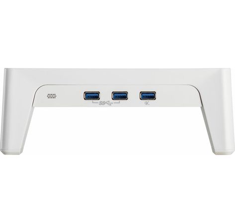 InLine Monitor Podest+ mit 2x USB 3.0 und QC3 Ladeports, 80mm, max. 15kg