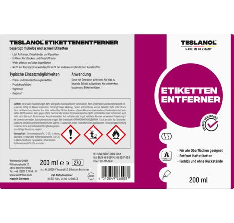 TESLANOL LO Etiketten-Entferner 200 ml