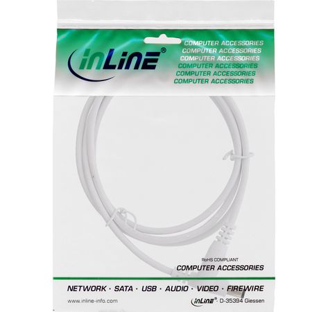 InLine DC Verlängerungskabel, DC Stecker/Buchse 5,5x2,1mm, weiß, 5m