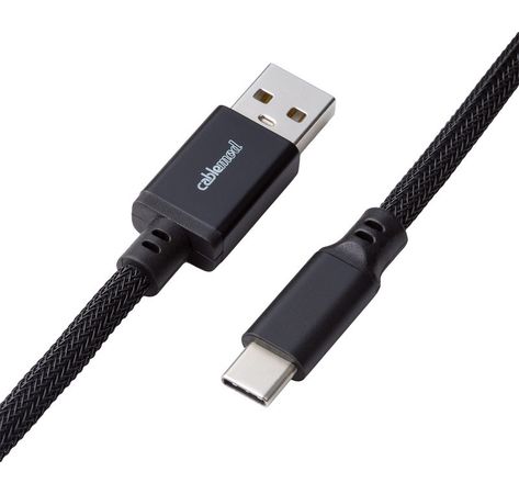 CableMod Classic Coiled Keyboard Cable USB-C zu USB Typ A, Midnight Black - 150cm