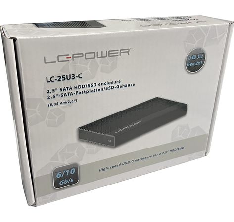 HDD ACC LC-Power LC-25U3-C Black 2,5 USB-C 3.2