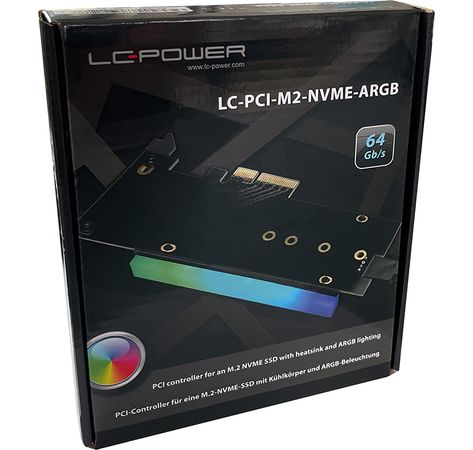 LC-Power LC-PCI-M2-NVME-ARGB PCI-Controller für eine M.2-NVMe-SSD