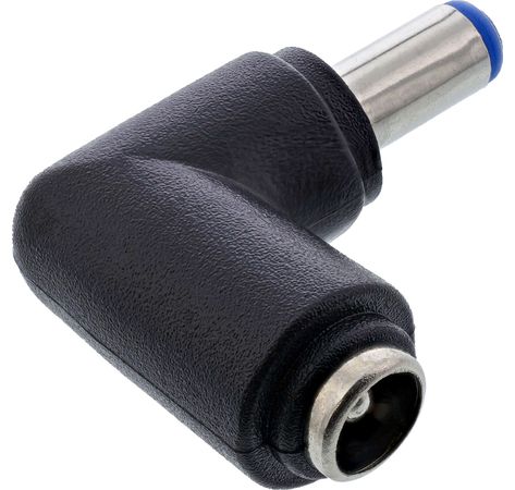 InLine DC Adapter, 5,5x2,1mm DC Hohlstecker Stecker / Buchse gewinkelt
