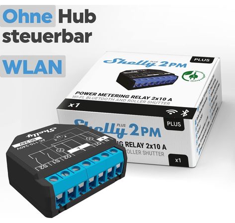 Home Shelly Plus 2PM Relais Gen2 WLAN Schaltaktor 2x10A(16A) BT Messfunktion