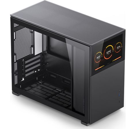 Jonsbo D31 Screen mATX Gehäuse, Tempered Glass - schwarz
