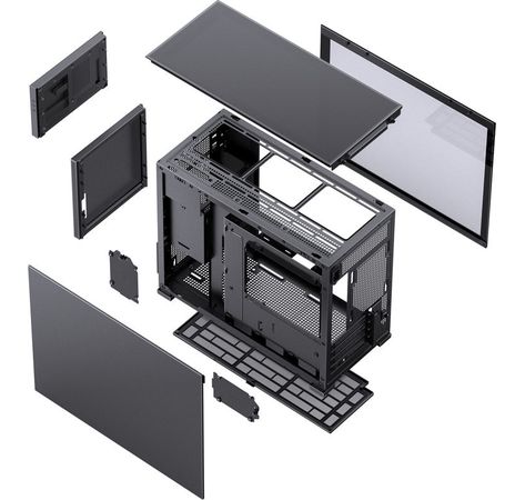 Jonsbo D31 Screen mATX Gehäuse, Tempered Glass - schwarz