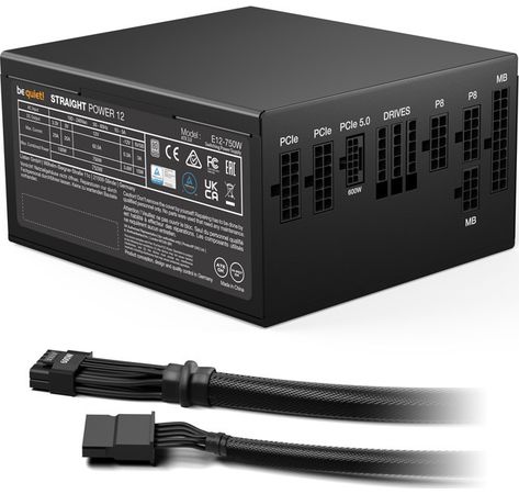 be quiet! Straight Power 12 Netzteil 80 PLUS Platinum, ATX 3.0, PCIe 5.0 - 750 Watt