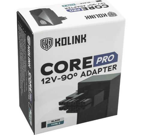 Kolink Core Pro 12V-2x6 90 Degree Adapter - Typ 2, schwarz