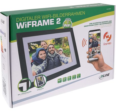 InLine® digitaler WiFi-Bilderrahmen WiFRAME 2, 10,1“, 1920x1200 16:10 LCD IPS