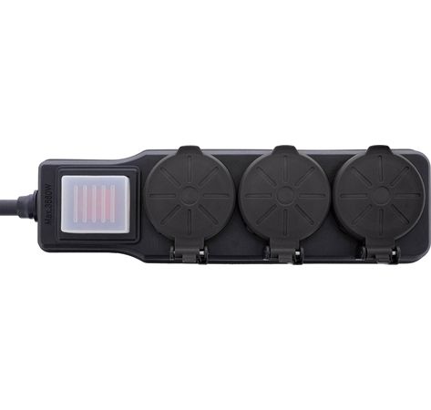 InLine® Outdoor-Steckdosenleiste, 3-fach Schutzkontakt, IP44, mit Schalter, 3m