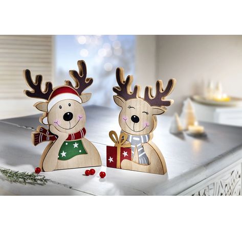 Holzdeko Rentiere "Svejna & Mats"