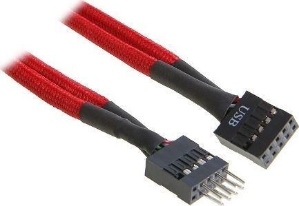 BitFenix interne USB Verlängerung 30cm - sleeved red/black