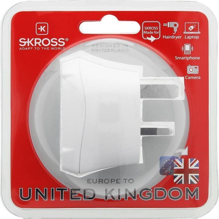 SKROSS Country Adapter Europe to UK weiß; SKROSS Country Adapter EU to UK weiß