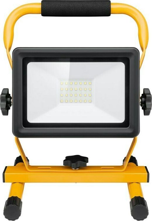 LED-Baustrahler Flutlicht IP65 30W 2400lm Licht kalt-weiß Standfuß schwarzgelb