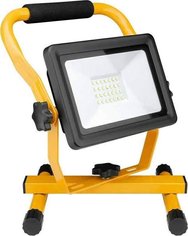 LED-Baustrahler Flutlicht IP65 30W 2400lm Licht kalt-weiß Standfuß schwarzgelb
