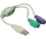 USB an 2 x PS/2 Aktiv Kabelversion Adapter, Delock [61244]