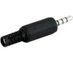 3,5mm Klinkenstecker Lötversion, schwarz, 4pol