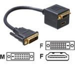 DELOCK Adapter DVI25 Stecker zu DVI25 + HDMI Buchse, Delock [65057]