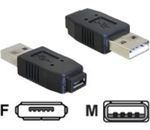 USB 2.0 Adapter micro A+B-Buchse - USB 2.0 A-Stecker, Delock [65029]