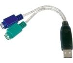 DIGITUS USB to PS2 Adapter USB A/M to 2x Mini-DIN 6/F