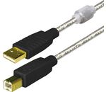 Good Connections Anschlusskabel USB 2.0 Drucker High Quality Ferritkern verg. Kontakte St B transparent 5m