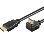 High-Speed-HDMI®-Kabel mit Ethernet, Winkelstecker oben, vergoldete Stecker, 1m