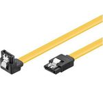 SATA 6 Gb/s Anschlusskabel mit Metallclip, gewinkelt, 1m, gelb, Good Connections