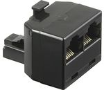 ISDN T-Adapter ; TEL ADAP RJ45/8P8C 1xM 2xF BLACK PL