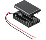Batteriehalter 3x Micro AAA R3, Bauform 3 geschlossen, mit Anschlusskabel