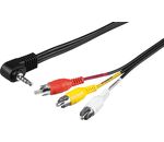Adapterkabel Composite Audio Video zu 3,5 mm Klinke 4-Pin, stereo 90° 1.5 m