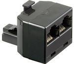 ISDN T-Adapter ; TEL ADAP RJ45/8P8C 1xM 2xF BLACK