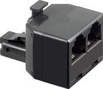 T-Adapter ; TEL ADAP RJ11/6P4C 1xM 2xF BLACK