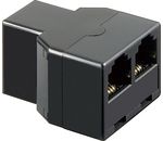 T-Adapter ; TEL ADAP RJ11/6P4C 1xF 2xF BLACK