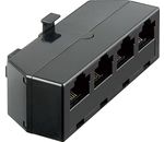 ISDN T-Adapter ; TEL ADAP RJ45/8P4C 1xM 4xF BLACK