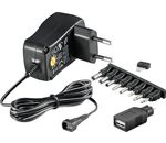 Universal-Netzteil 3V-12V 0,3A 3,6W 8xDC-Adapter 1xUSB-Adapter schwarz 1,8m