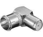 Verbinder:F-Quick-Stecker>F-Kupplung,90°; WE 1132 W Cu (F-male quick<>F-female)H.Q