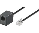 Modularverlängerungskabel; TEL 6P4C/RJ11 1000V BLACK VERL. 10m