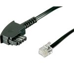 TAE Anschlußkabel; TEL TAE-F 300 UNI BLACK -> RJ11/14 3m