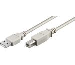 USB 2.0 Hi-Speed Kabel; USB AB 180 LC HiSpeed 2.0 GRAU 1.8m