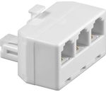 T-Adapter ; TEL ADAP RJ11/6P4C 1xM 3xF WHITE