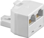 ISDN T-Adapter ; TEL ADAP RJ45/8P8C 1xM 2xF WHITE