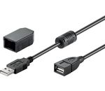 USB 2.0 Hi-Speed Verlängerungskabel; USB Verl AA 200 CLIP SCHWARZ 2.0 2m