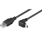 USB 2.0 Hi-Speed Kabel; USB MINI-B 5 pin 180 SCHWARZ 90° 1.8m