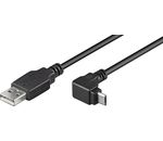 USB 2.0 Hi-Speed Kabel; USB MICRO-B 180 SCHWARZ 90° 1.8m
