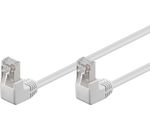 CAT 5e Netzwerkkabel, 90° gewinkelt, F/UTP; CAT 5-0100 F/UTP (2x90°) white 1m